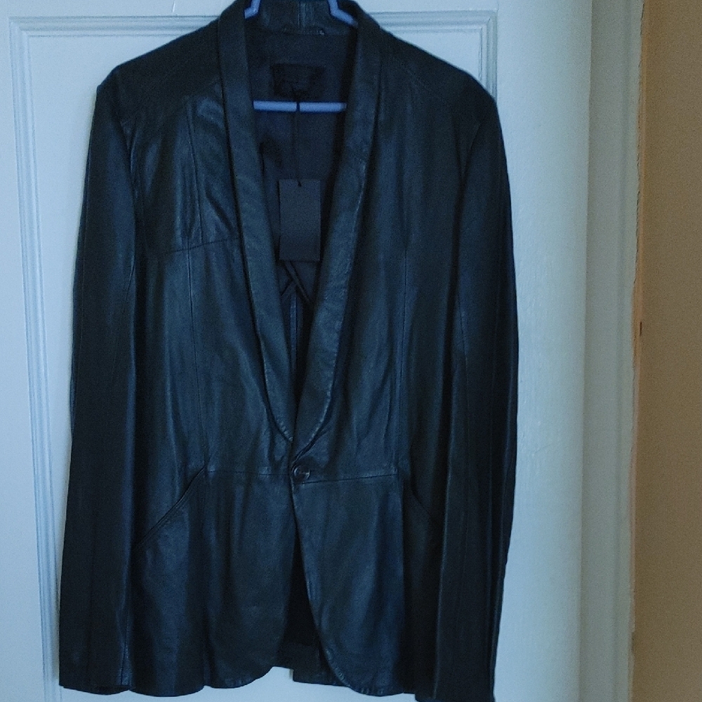 Diesel Black Gold Emerald Green Leather Blazer(Beautiful Green - See Last Photo)